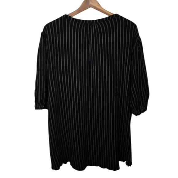 Joie Pinstripe Puffy Sleeve Tunic 1X - Picture 2 of 7
